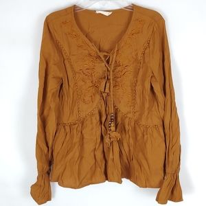 Altar'd State Bohemian Floral Blouse Womens S Western Rodeo Cowgirl Casual